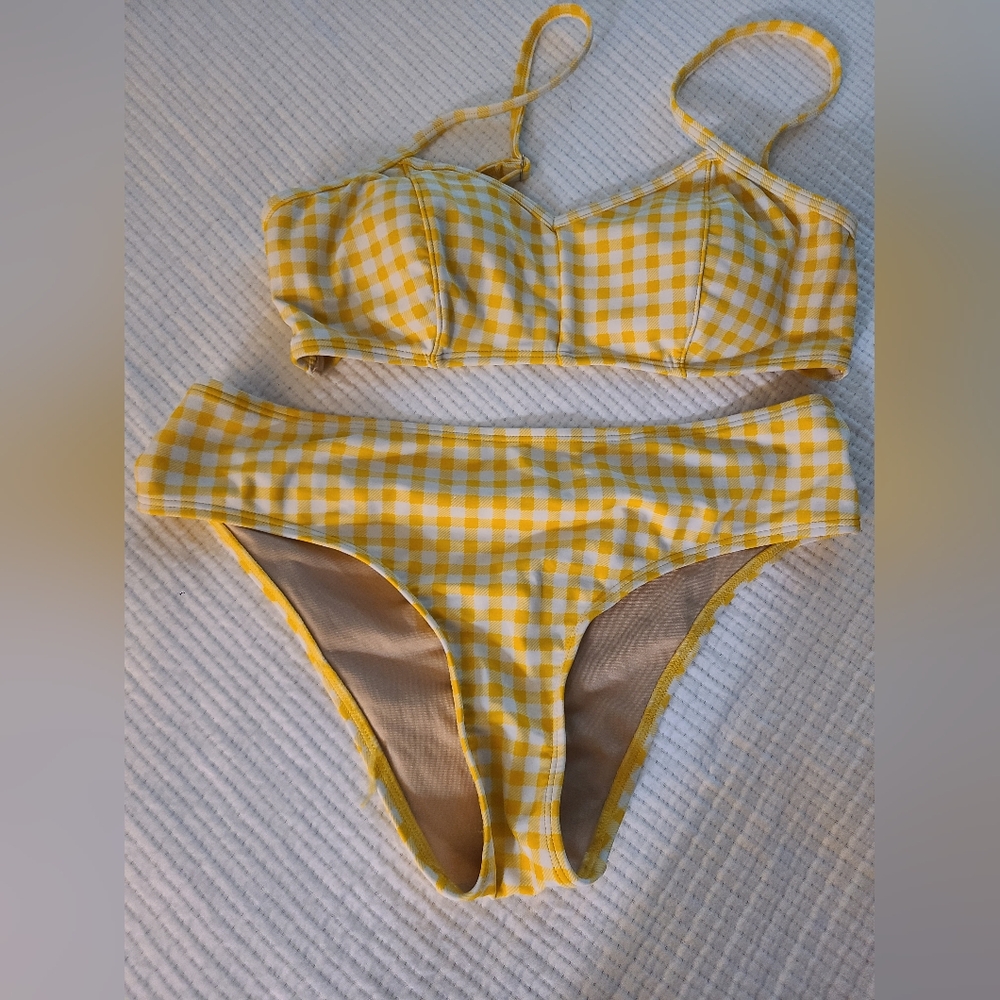 Old Navy Yellow Gingham Bikini